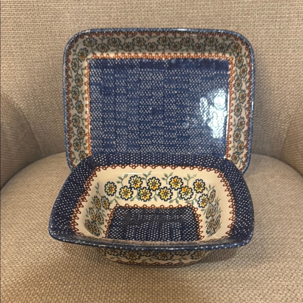 Boleslawiec Handmade Polish Pottery Baker set